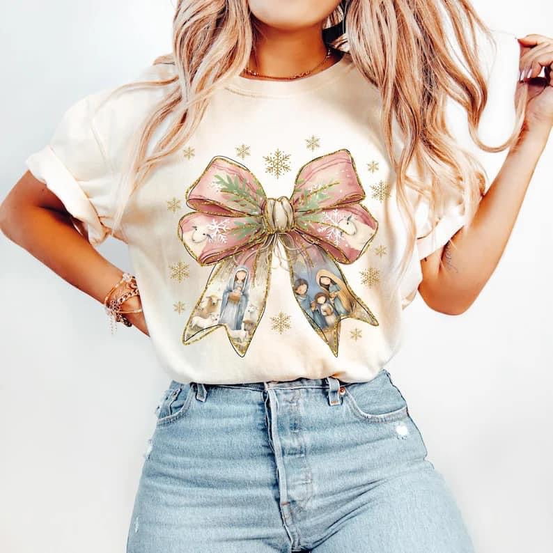 Nativity Bow Tee