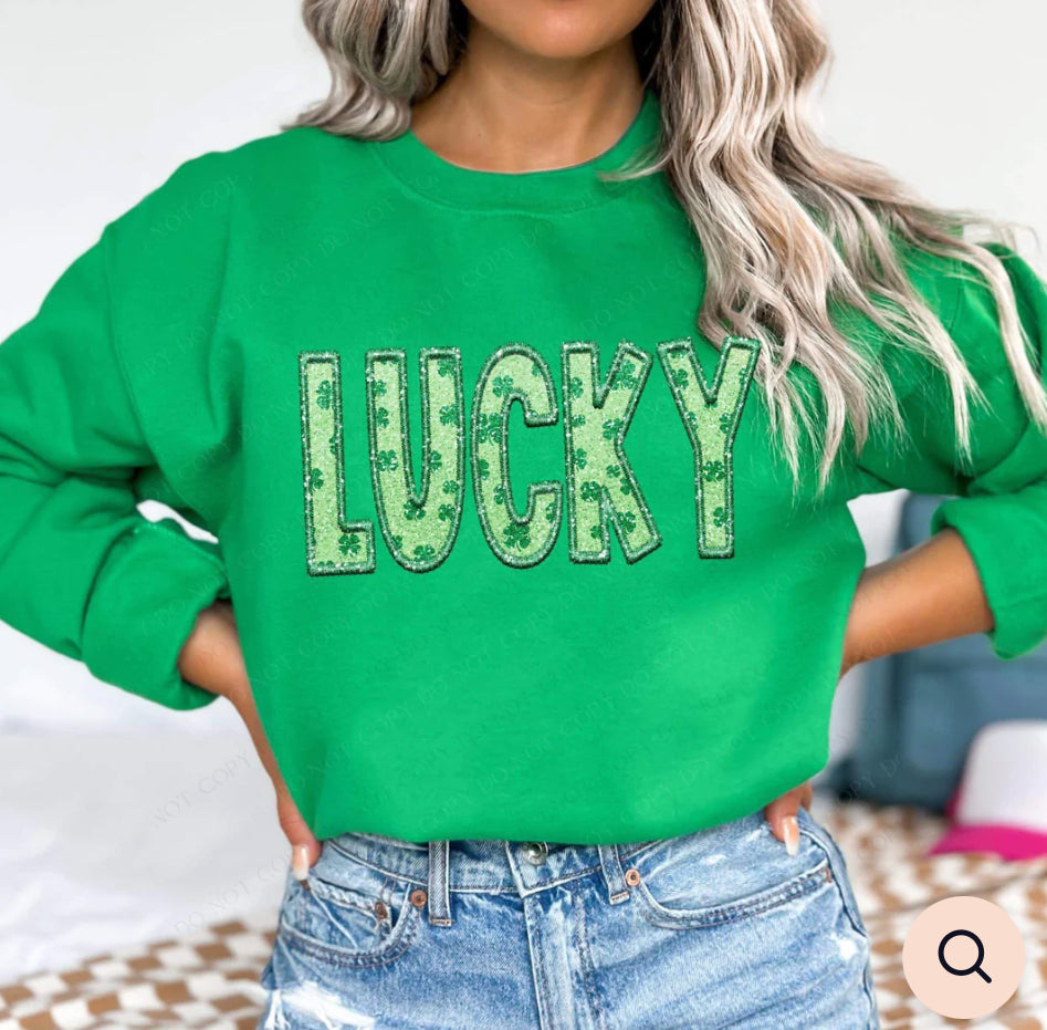 Lucky - faux embroidery