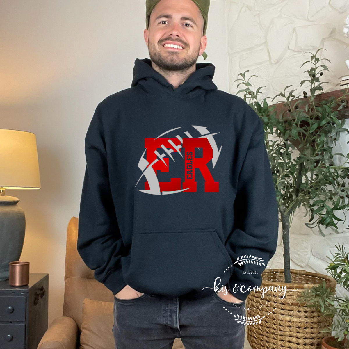Custom Football Outline & Mascot