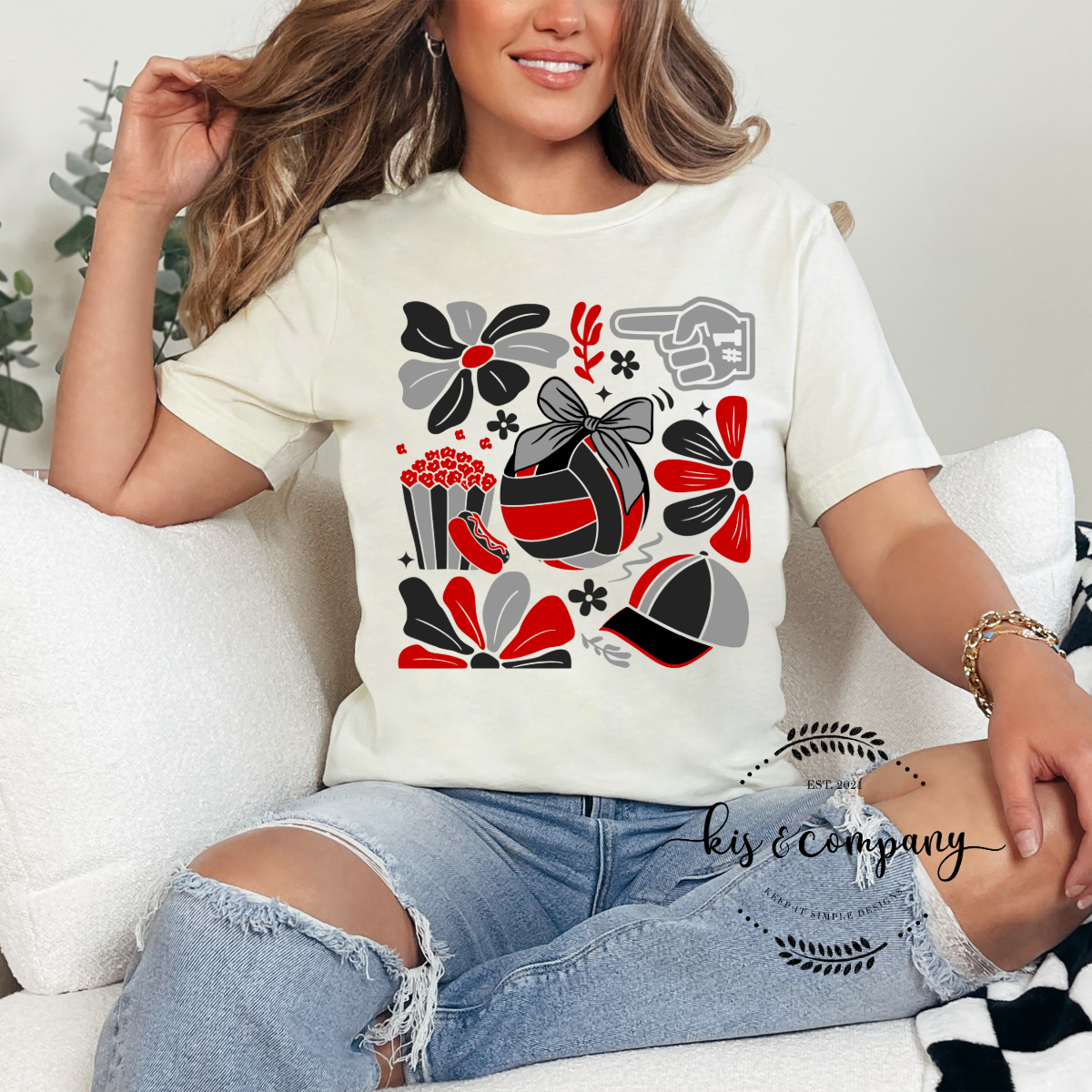 Boho Volleyball - red black