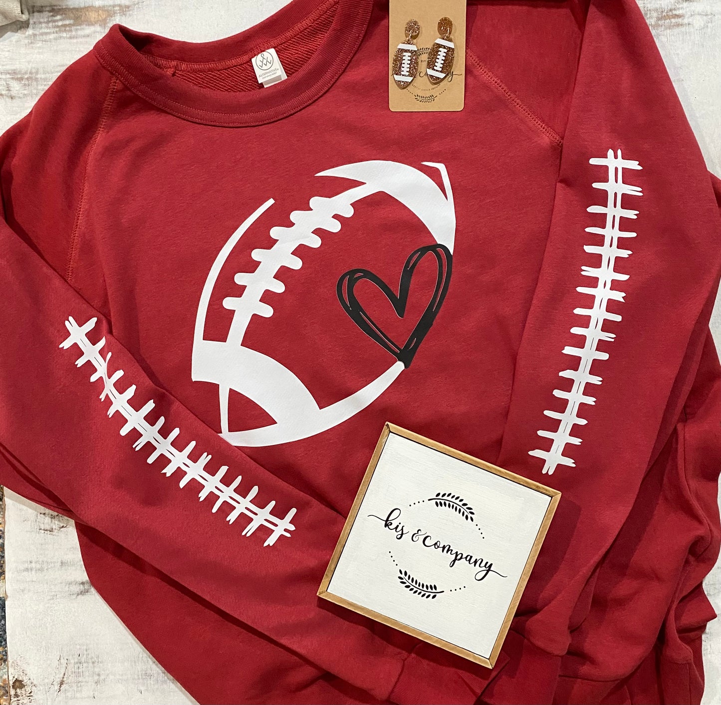 Football heart & laces