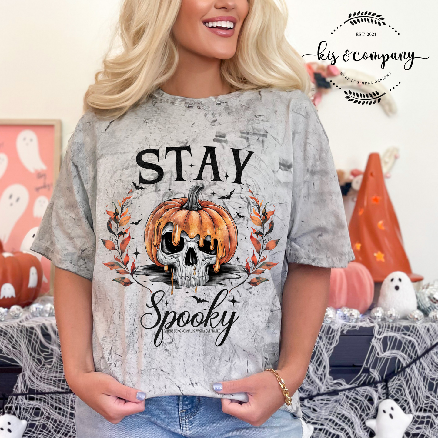 Stay Spooky Pumpkin Skull