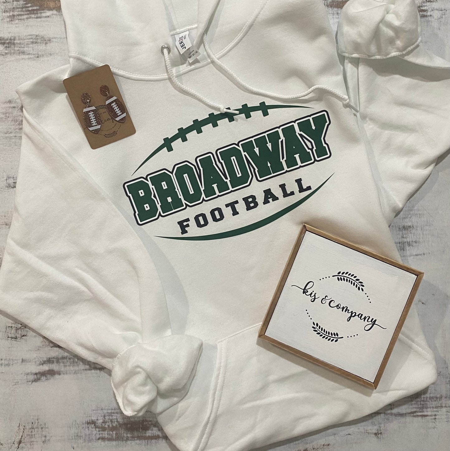 Broadway Football on White