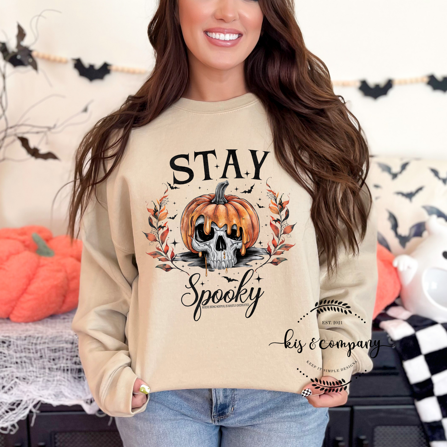 Stay Spooky Pumpkin Skull