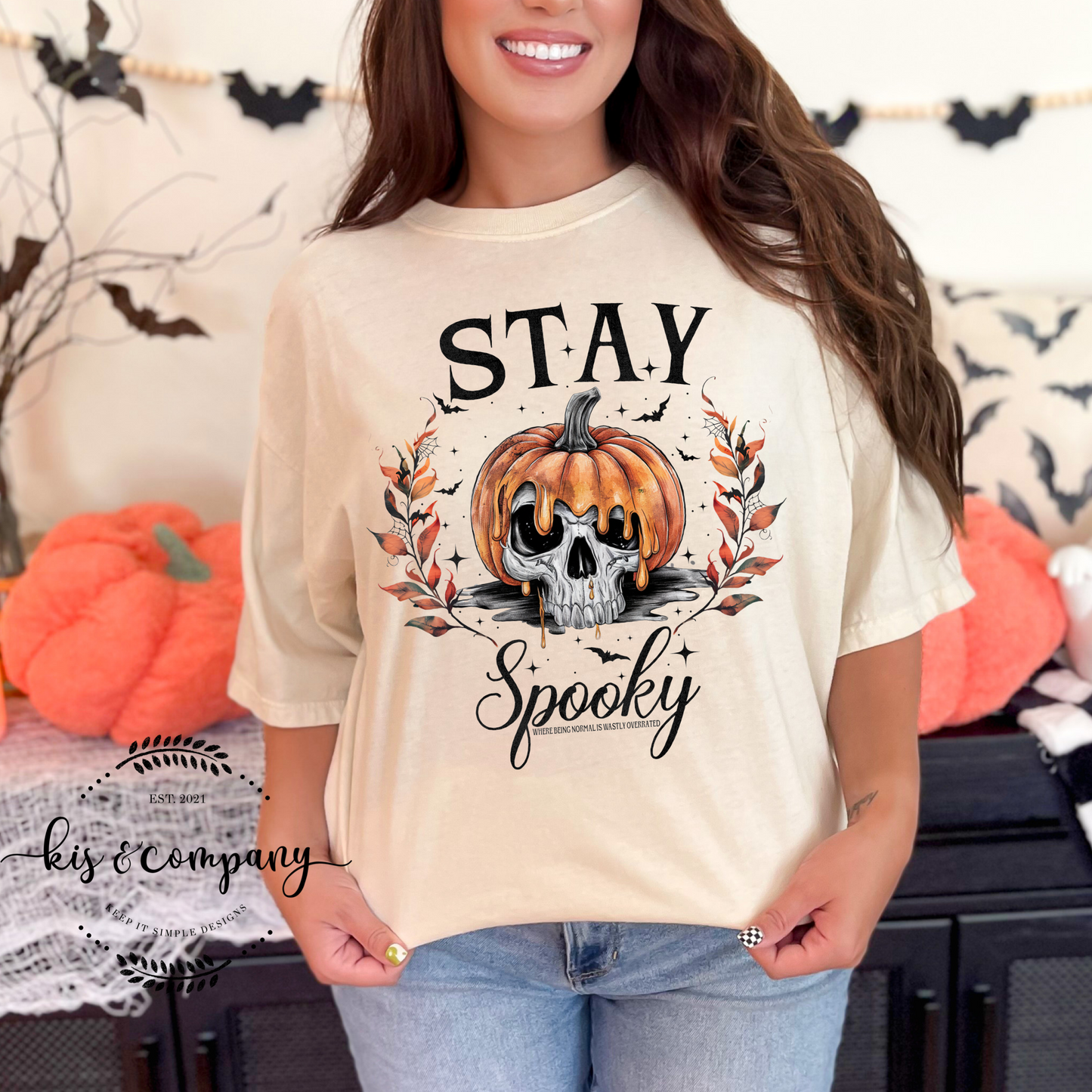 Stay Spooky Pumpkin Skull