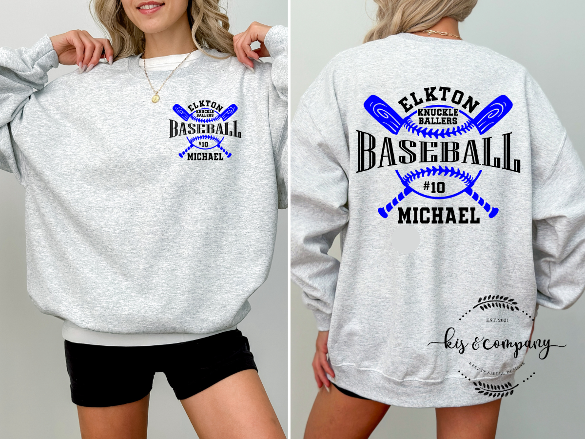Elkton Knuckle Ballers bats - custom