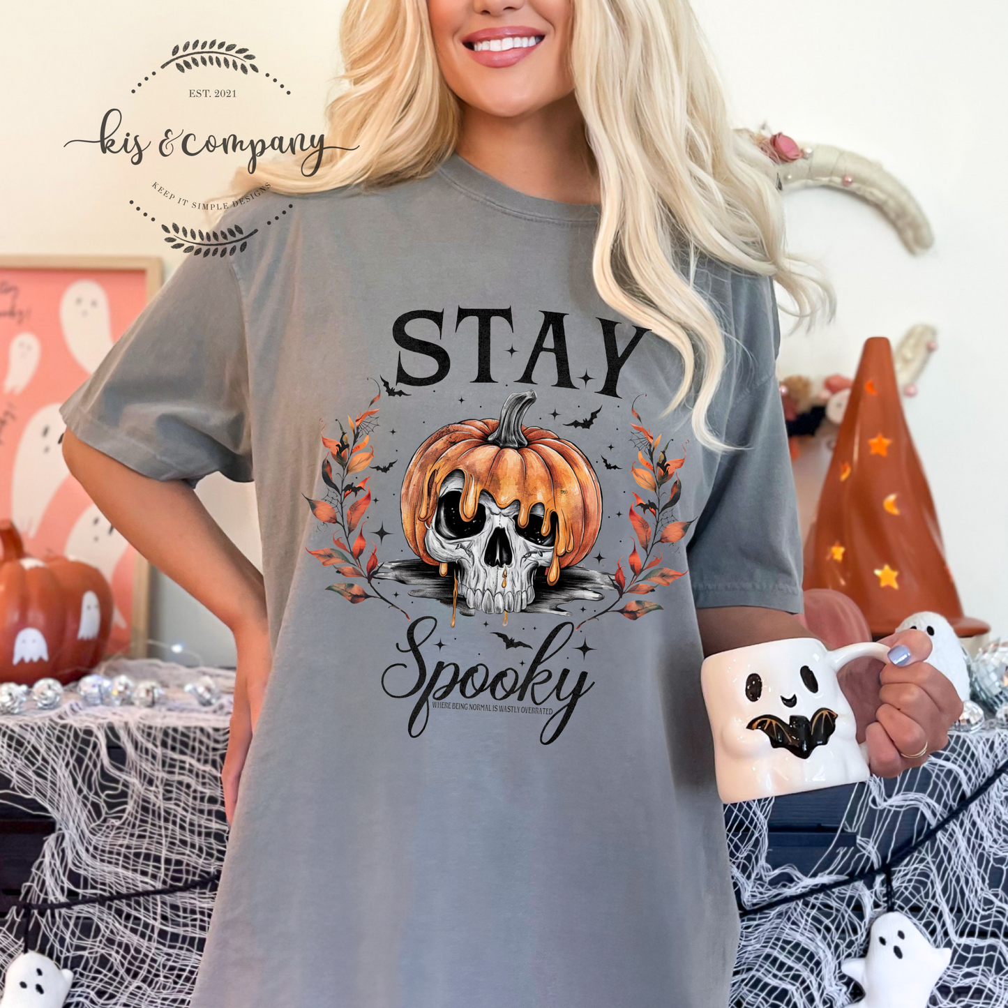 Stay Spooky Pumpkin Skull