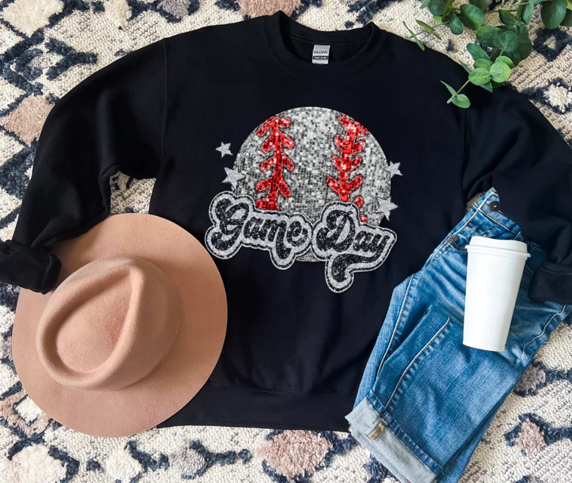 Game Day Baseball faux glitter