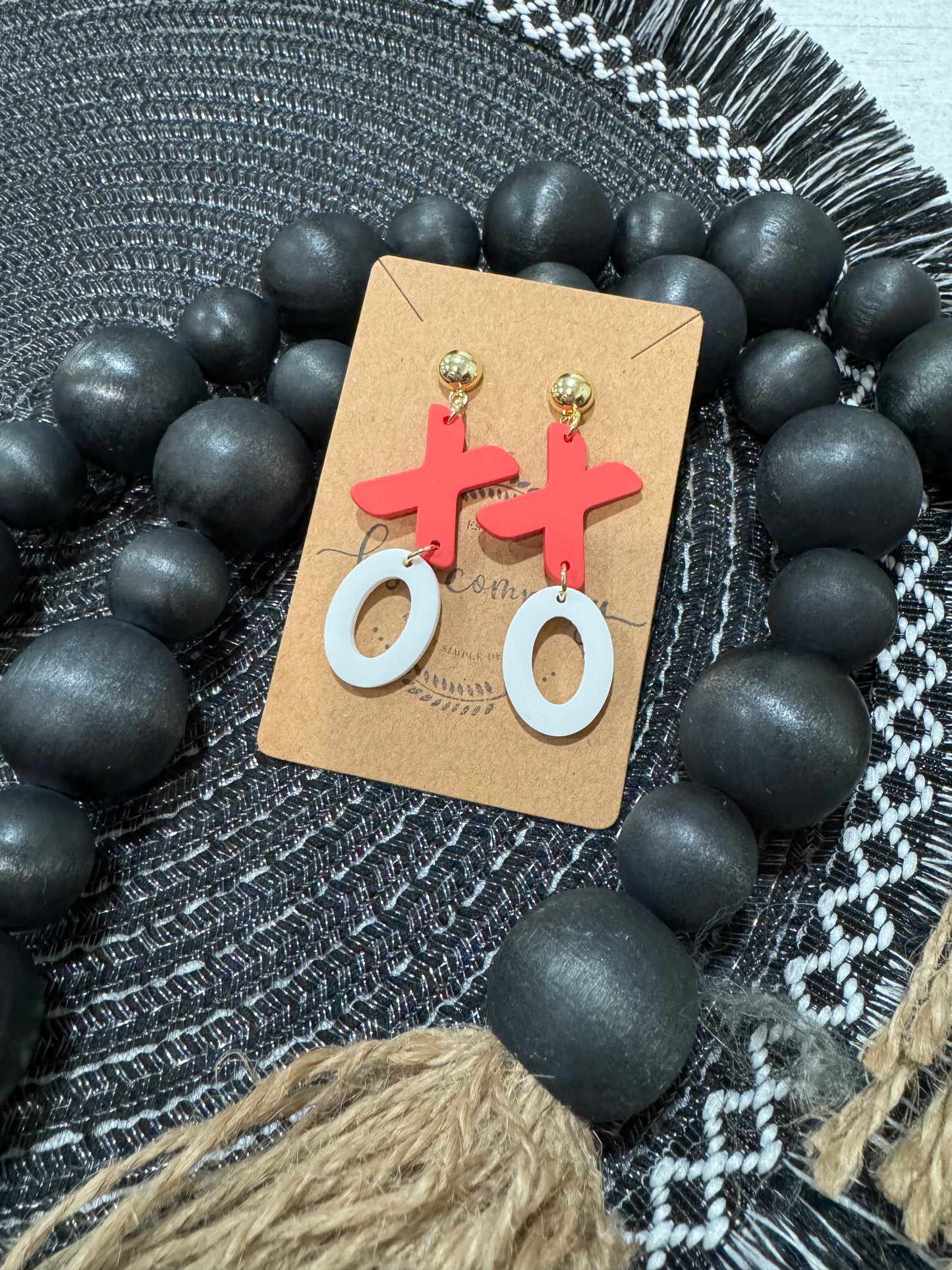 Matte red XO earrings