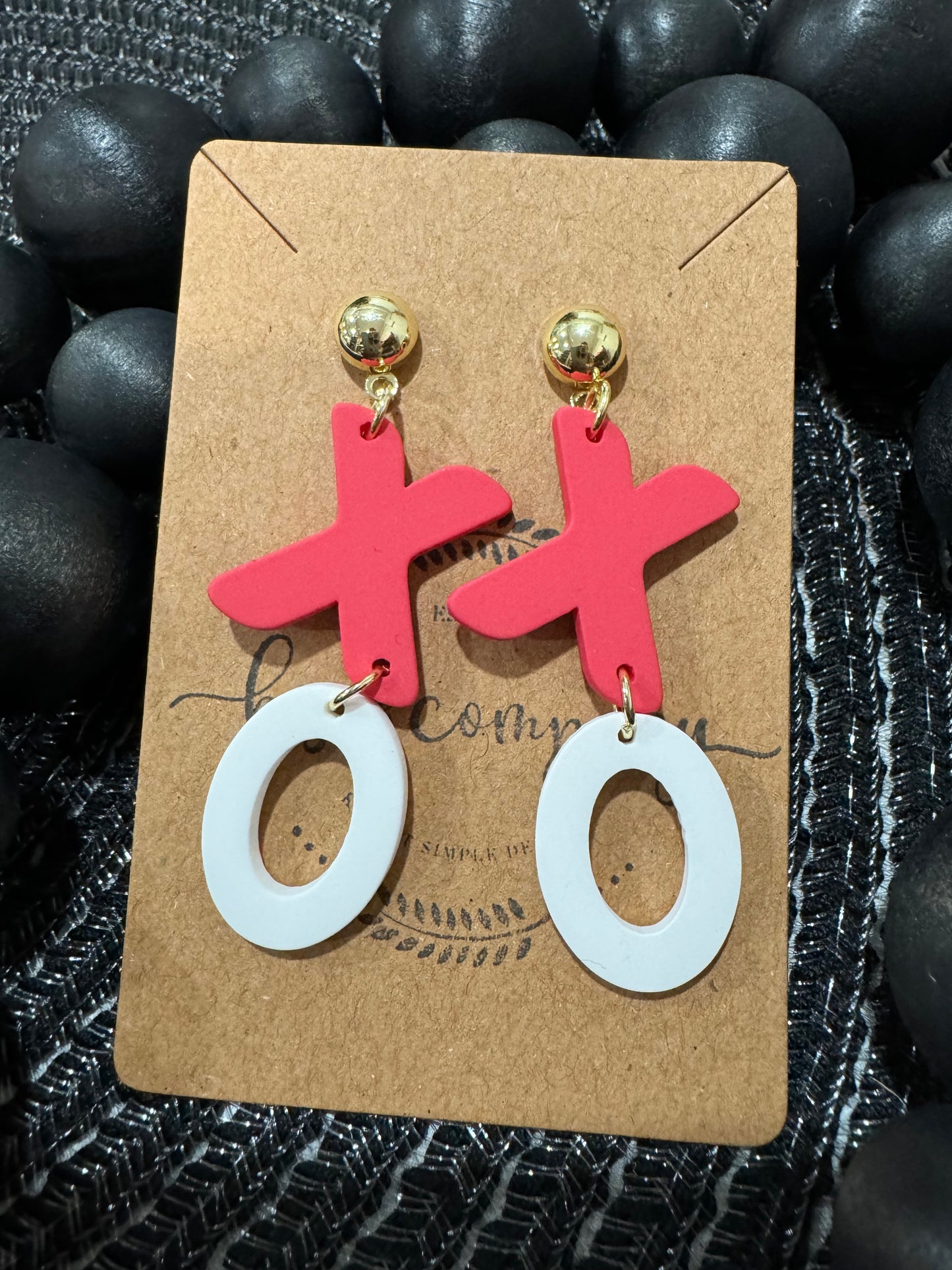 Matte red XO earrings