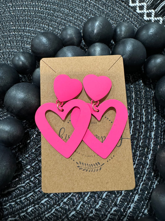 Neon pink hearts