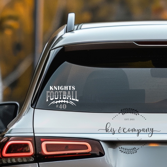 KNIGHT football with # Decal