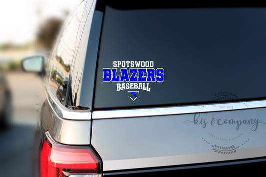 Spotswood BLAZERS baseball Decal