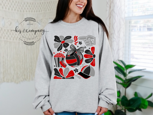Boho Volleyball - red black