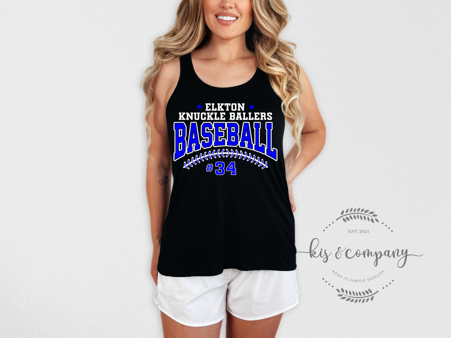 Elkton Knuckle Ballers baseball black shirt - custom #