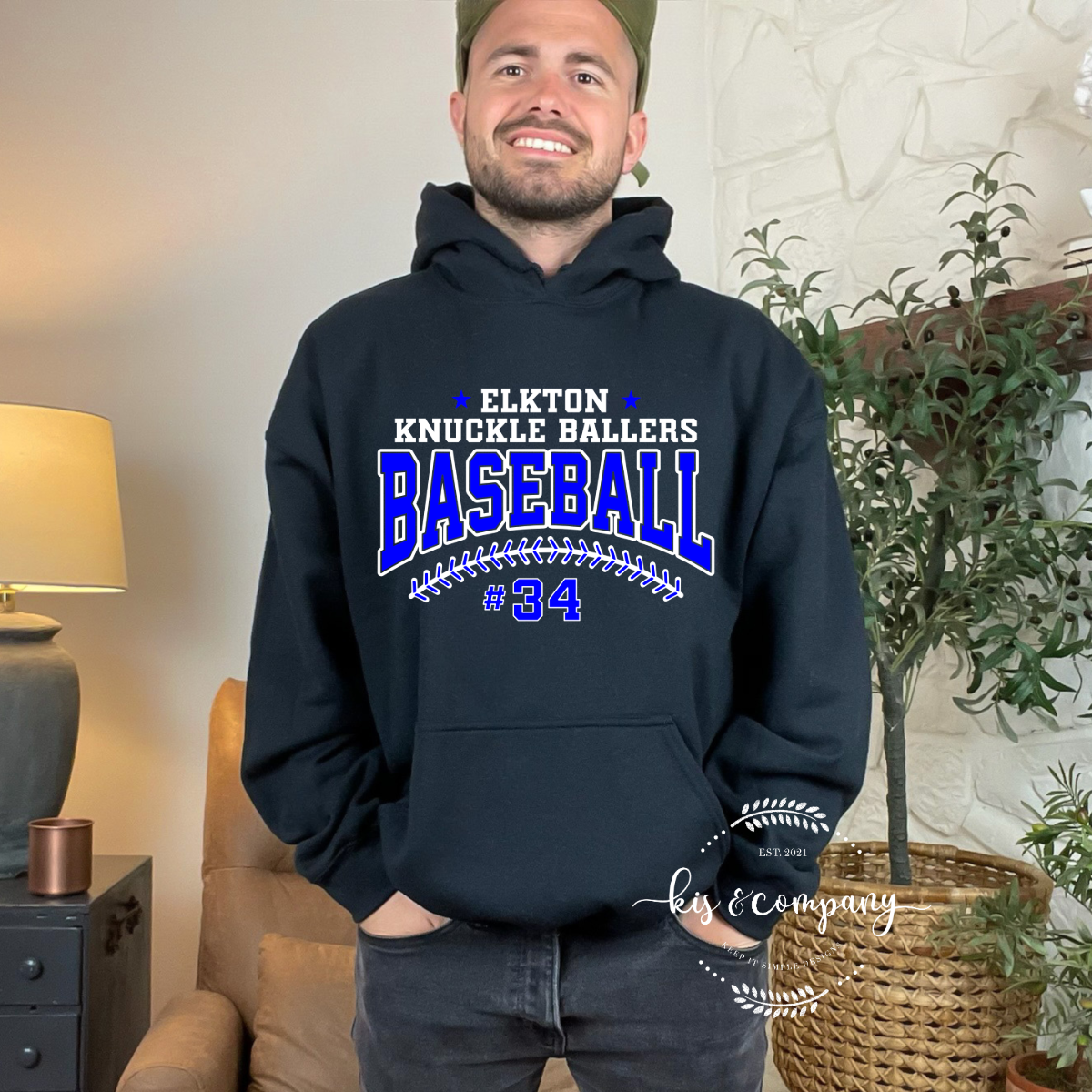 Elkton Knuckle Ballers baseball black shirt - custom #