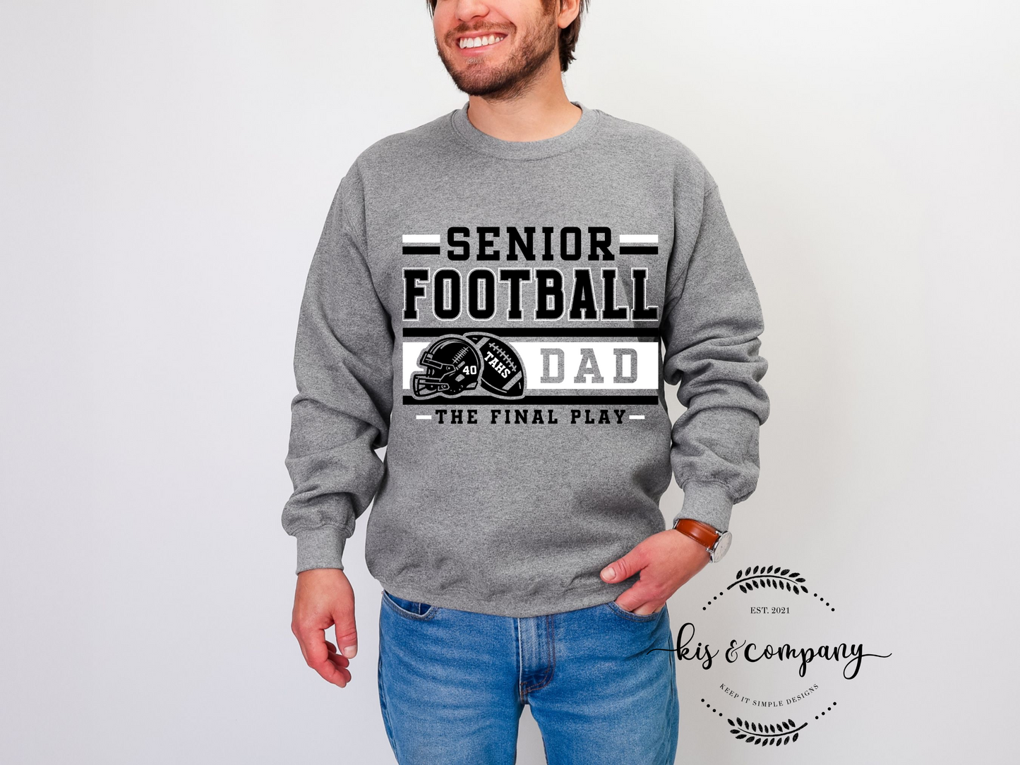 Senior Football Dad - Black & White Design