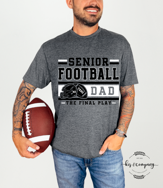 Senior Football Dad - Black & White Design